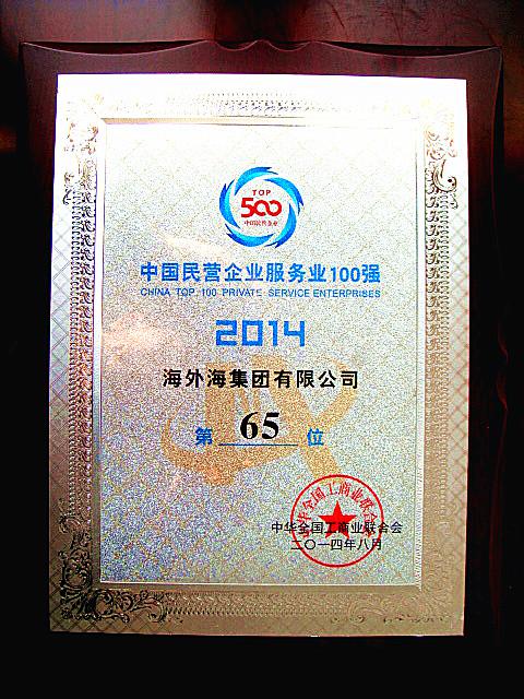 中国民营企业效劳业100强